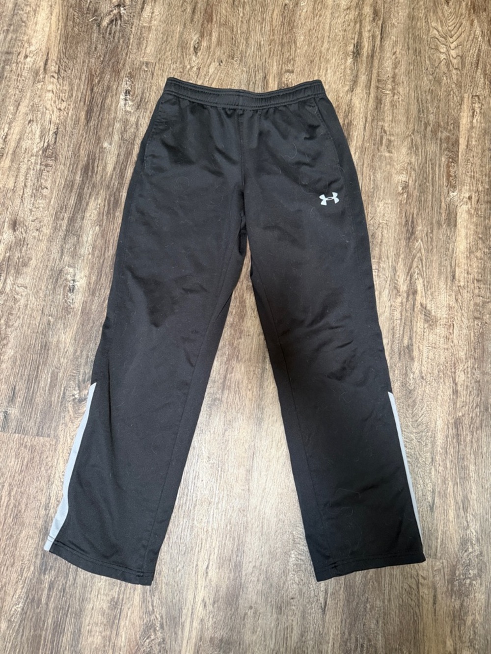Under Armour Black Track Pants with Silver Reflective Panels
